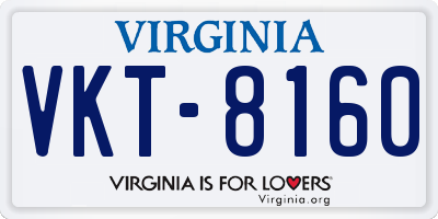 VA license plate VKT8160