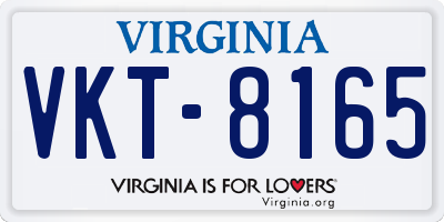 VA license plate VKT8165