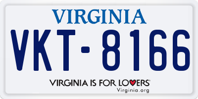 VA license plate VKT8166
