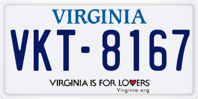 VA license plate VKT8167
