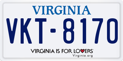 VA license plate VKT8170