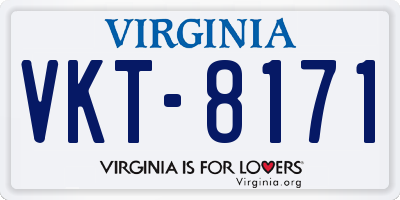 VA license plate VKT8171