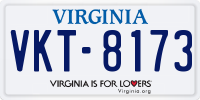 VA license plate VKT8173