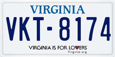 VA license plate VKT8174