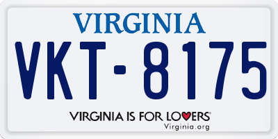 VA license plate VKT8175