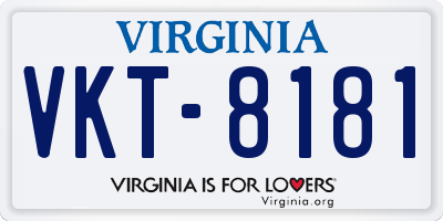 VA license plate VKT8181
