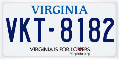 VA license plate VKT8182