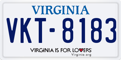 VA license plate VKT8183
