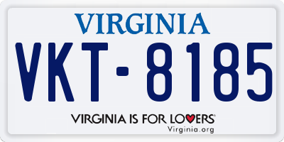 VA license plate VKT8185