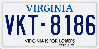 VA license plate VKT8186