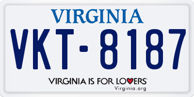VA license plate VKT8187