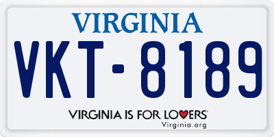 VA license plate VKT8189