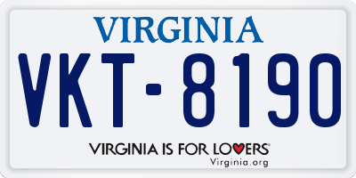 VA license plate VKT8190