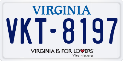 VA license plate VKT8197