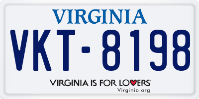 VA license plate VKT8198
