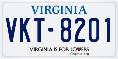 VA license plate VKT8201
