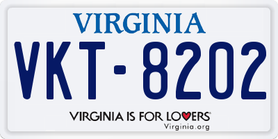 VA license plate VKT8202
