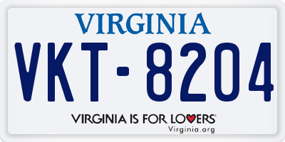 VA license plate VKT8204