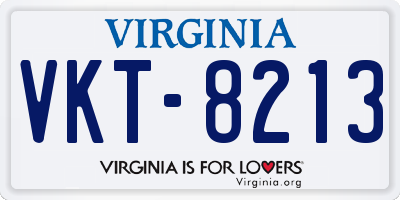 VA license plate VKT8213