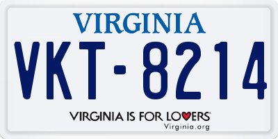 VA license plate VKT8214