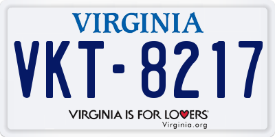 VA license plate VKT8217