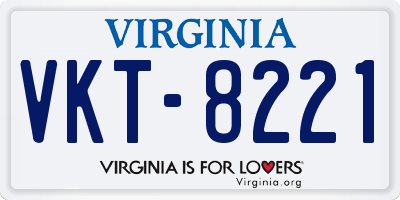 VA license plate VKT8221