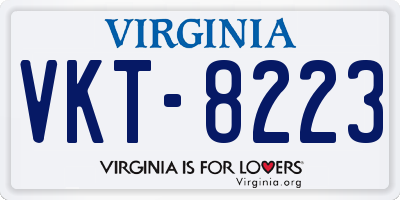 VA license plate VKT8223