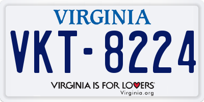 VA license plate VKT8224