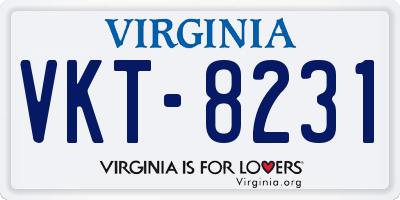 VA license plate VKT8231