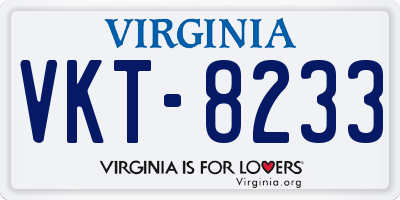 VA license plate VKT8233