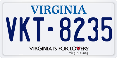 VA license plate VKT8235