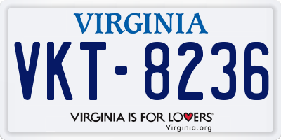 VA license plate VKT8236