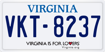 VA license plate VKT8237
