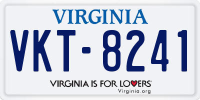 VA license plate VKT8241
