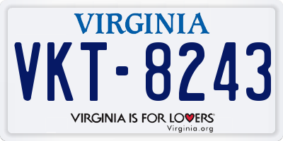 VA license plate VKT8243