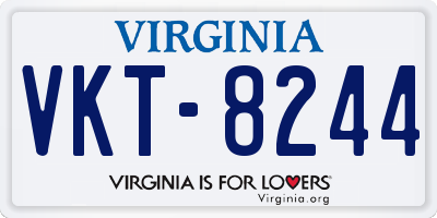 VA license plate VKT8244