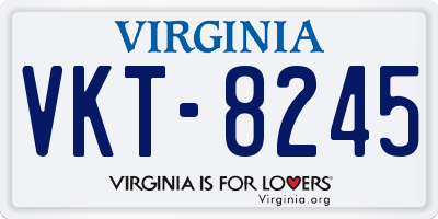 VA license plate VKT8245