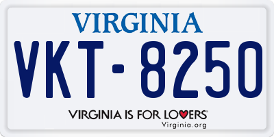 VA license plate VKT8250