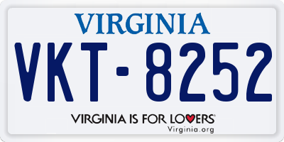 VA license plate VKT8252