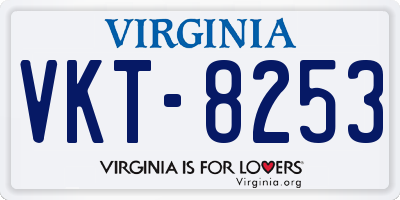 VA license plate VKT8253