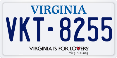 VA license plate VKT8255