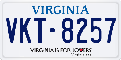 VA license plate VKT8257