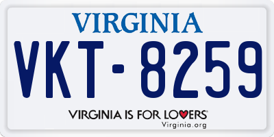 VA license plate VKT8259