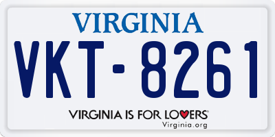 VA license plate VKT8261