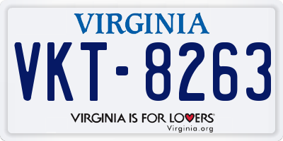 VA license plate VKT8263