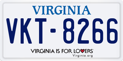 VA license plate VKT8266