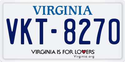 VA license plate VKT8270