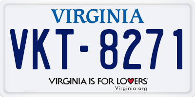 VA license plate VKT8271