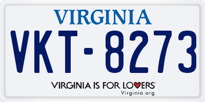 VA license plate VKT8273