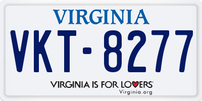 VA license plate VKT8277